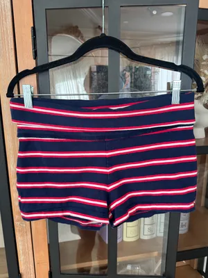 Wild Fable foldover shorts waist low rise striped navy red white parke thumbnail 6