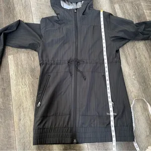Burton Dryride Softshell Jacket Charcoal Grey Zip Rain Coat Cinched Waist Medium thumbnail 8
