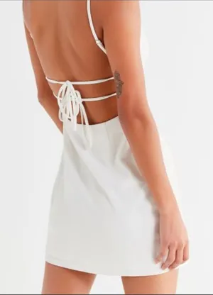 Urban Outfitters White Bodycon Mini Dress Adjustable Strap Hidden Zip NWOT thumbnail 1