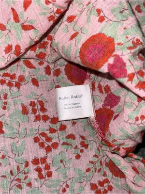 Roller Rabbit Rhody Kurta Tunic Womens Small Floral Pink Green Dress Top V Neck thumbnail 8