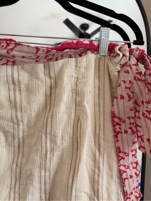 Free People Cream Maxi Skirt with Pink Waist Tie thumbnail 10