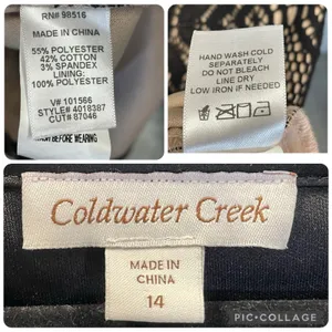 Coldwater Creek Womens‎ 14 Dress Cocktail Black Tan Lace Ruffled Neck Sleeveless thumbnail 8