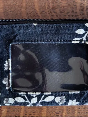 Vera Bradley Black and Cream Floral Card Wallet with ID Window thumbnail 2