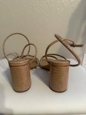 Pretty Little Thing Tan Heels thumbnail 3