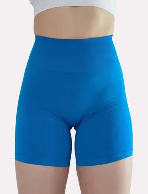 AUROLA Blue Dream Seamless 5.5" Biker Shorts High Waisted Scrunch Butt Small thumbnail 1