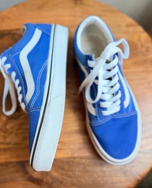 VANS Old Skool Sneakers Women's 6.0 Men's Size 4.5 Blue Suede Canvas thumbnail 1