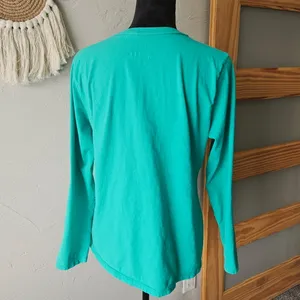 Hanes Classic Fit Green Long Sleeve Small thumbnail 2