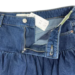 Abercrombie & Fitch Bubble Hem Denim Micro-Mini Jean Skirt 28" Dark Wash Y2K NEW thumbnail 3