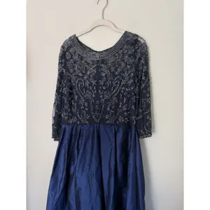 Pisarro Nights Beaded Illusion Neck Taffeta Cocktail Dress 14 Missing Belt NEW thumbnail 16