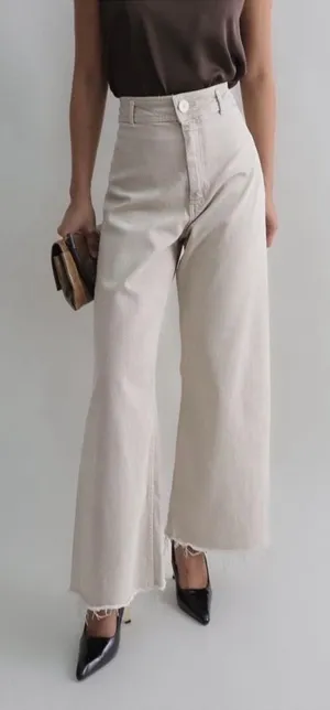 Zara Tan Marine Wide Leg Pants thumbnail 1