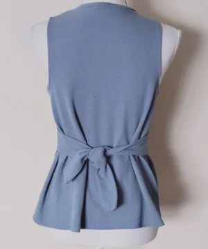Express blue blouse size small thumbnail 4