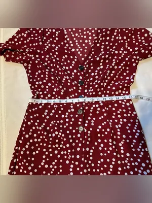 Hayden Los Angeles V-Neck Burgundy Polka Dot Button-Front Jumpsuit thumbnail 8
