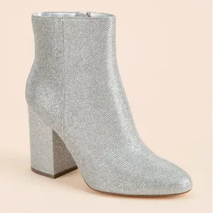 Madden‎ Girl Riving GF Ankle Boots Women 8.5 Silver Metallic Y2K Holiday Glam thumbnail 1