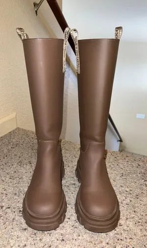 Steve Madden Macall Lug Sole Tall Brown Boots thumbnail 3