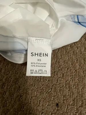 SheIn White and blue hibiscus print tube top XS thumbnail 3