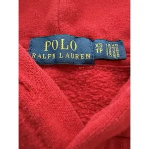 Polo Ralph Lauren Hoodie Womens XS Red Big Spell Out‎ Fleece Sweatshirt #K7-1 thumbnail 2