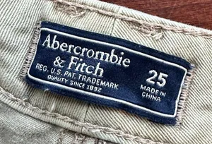 Abercrombie & Fitch Khaki Green Denim Jeans Chino's Size 25 thumbnail 7