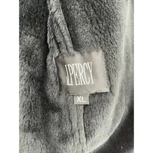 J Percy Vtg Black‎ Faux Suede Fur Lining Trim Coat Size Women XL thumbnail 7