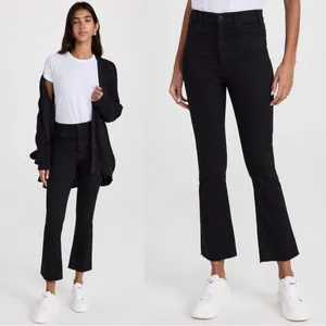 MOTHER • The Hustler Ankle Fray jeans washed black Not Guilty bootcut flare crop thumbnail 3