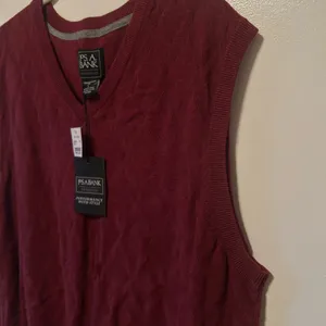 NWT Jos. A. Bank Men’s Large Sleeveless Vest- Deep Burgundy thumbnail 5