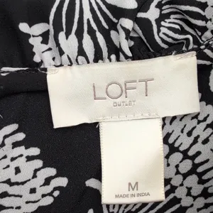 Loft Sleeveless Loose Fit Black and White Floral Top thumbnail 8
