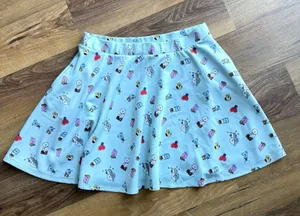 BTS‎ BT21 Icon Skater Skirt Line Friends Mint Blue Hot Topic Sz XL Pockets K Pop thumbnail 1