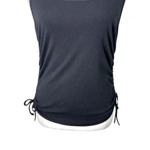 4th & Reckless Annoushka Tank Top Ruched Side Scoop Neckline Soft Black W L NWOT thumbnail 4