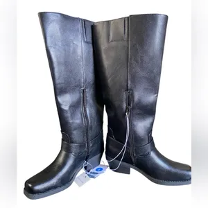 Universal Threads Black Knee High Boots Harness Buckle Riding Boots Women 7 thumbnail 3