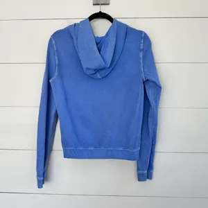 American Eagle Women’s Small Blue Y2K 2000s Earth is my BFF Hoodie Sweatshirt thumbnail 4