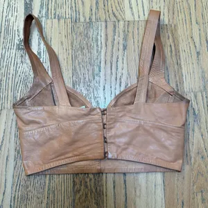 H&M Conscious Leather Corset‎ Crop Top Bralette size XS thumbnail 2