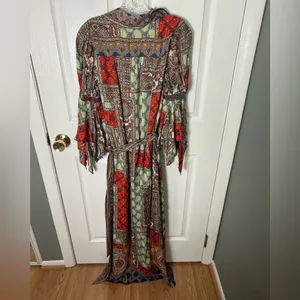 Alice + Olivia Jaylen Mix Scarf Print Handkerchief Sleeve Maxi Dress S thumbnail 7