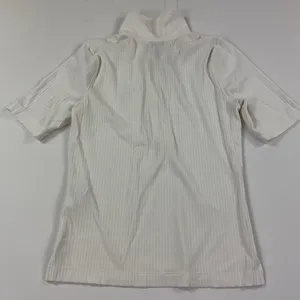 SPANX Rib Polo Top Women's Medium Ivory Short Sleeve Stretch Knit 20991R thumbnail 7