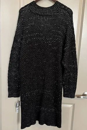 NEW Black & White Sweater Dress XL‎ - Sandra Darren NWT thumbnail 1