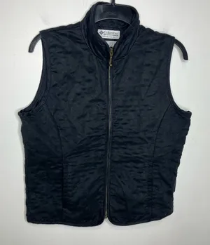 Vintage Columbia lightweight quilted vest black size medium‎ thumbnail 1