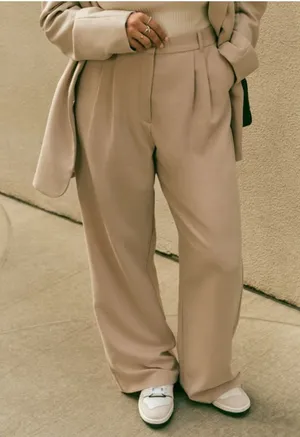Abercrombie‎ & Fitch Women's Tan Sloane Tailored Wide Leg Trouser Pants Size 2 thumbnail 1