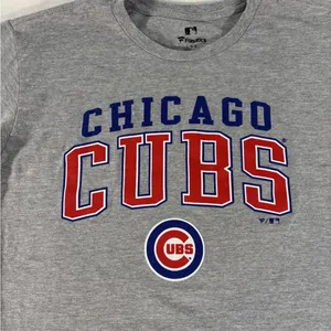 Fanatics Chicago Cubs T Shirt Women’s Large Gray Crewneck Baseball Graphic Tee thumbnail 2
