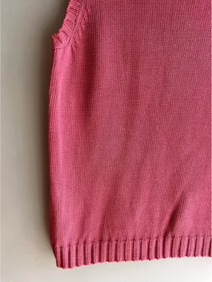 Doncaster Luxury Pink Sleeveless Moc Neck Sweater Vest Knit Too M thumbnail 6