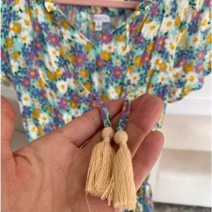 Patrons of Peace Mini Dress Babydoll Cottagecore Floral Smocked Tiered Easter‎ thumbnail 6