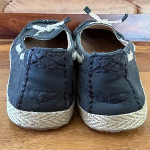 UGG Chivon Leather Moccasin Navy Nubuck Jute Wrapped Sole thumbnail 5