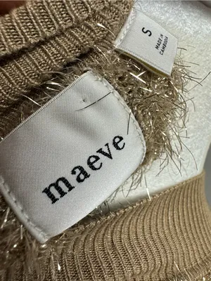 Maeve Violette Short-Sleeve Tinsel Pullover Sweater Metallic Gold Honey Small thumbnail 8