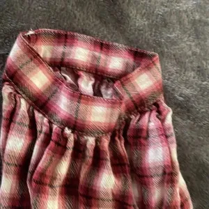 Loft Red Plaid V-neck Blouse thumbnail 3