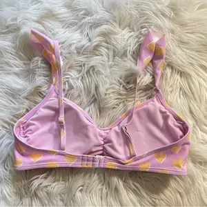 Stoney Clover Lane x Target Heart Flutter Ruffle Strap Bikini Swim top womens M thumbnail 7