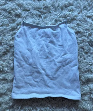 American Eagle Basic White Spaghetti Strap Tank Top thumbnail 1