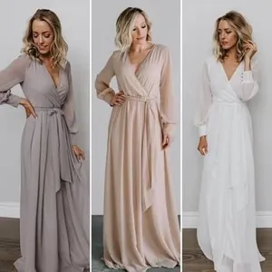BalticBorn Lydiah Long Sleeve Chiffon Maxi Blush Pink thumbnail 7