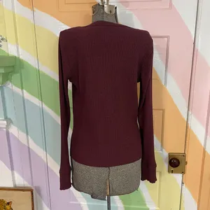 Aerie Fireside Long Sleeve Henley T-Shirt Ribbed Top in Maroon Sz XL 💕🎀 thumbnail 6