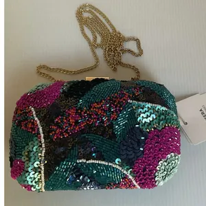 Sequin Clutch Multicolor Hard Case Evening Bag Prom Wedding Purse thumbnail 1