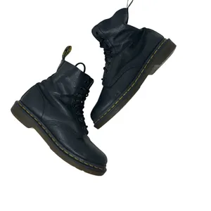Dr. Martens 1460 Pascal Virginia‎ Soft Leather Boots Black Combat Size US 7 thumbnail 3