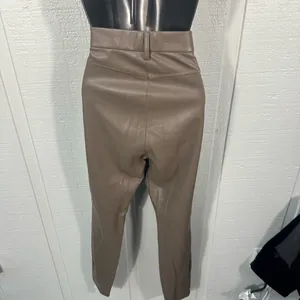 Zara Women’s Tan Skinny Faux Leather Pants Size Medium NWOT thumbnail 7
