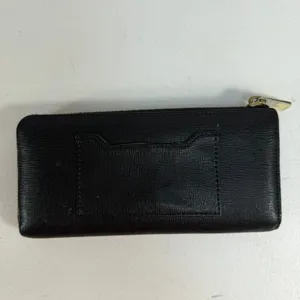 Coach Wallet Saffiano Accordion Black‎ Zip Crossgrain Leather Gold Tone Hardware thumbnail 5
