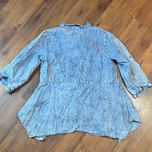 Vintage America Light Blue Denim Top thumbnail 7